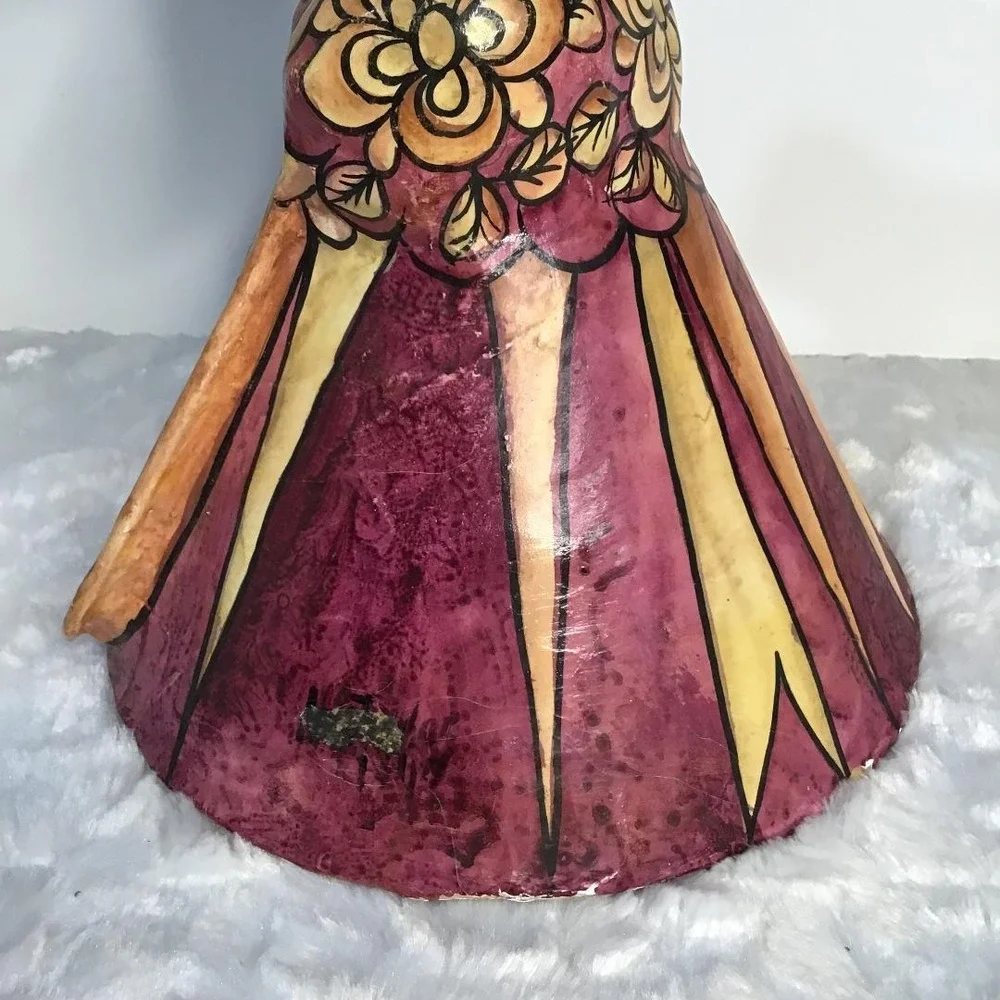 Hector Ruiz Vintage Hand Painted Paper Mache Folk Art Doll Figurine Southwestern